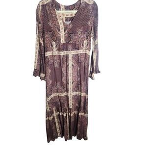 Altar'd State Midi dress sz S missing brand tag patchwork Paisley boho cottage